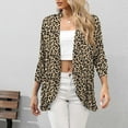 thumbnail image 6 of USSUMA T-Shirts for Women Trendy Leopard Print Open Front Cardigan Jacket Womens Blouses and Tops Dressy Casual Summer Blaze 3/4 Sleeve Tshirts Shirts Tunic for women, 6 of 8