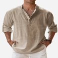 thumbnail image 1 of Chemise Décontractée en Lin pour Homme à Boutons, Manches Courtes, Chemise de Plage, 1 of 4