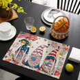 thumbnail image 3 of Independence Day Placemats Set of 12, Red Blue Gnomes Flag Flowers Firework Placemats for Dining Table, Place Mats for Kitchen Tabletop, Waterproof Wipeable Dining Table Mats Set, 3 of 9