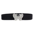 thumbnail image 5 of Butterfly Buckle Elastic Belt,Diamond Waistband,Jeans Dress Fashion Accessories,Sparkling Rhinestone Butterfly Buckle With Elastic Stretchable Waist Design,Fashion Waist Belt For Jeans Dress,Pink, 5 of 7