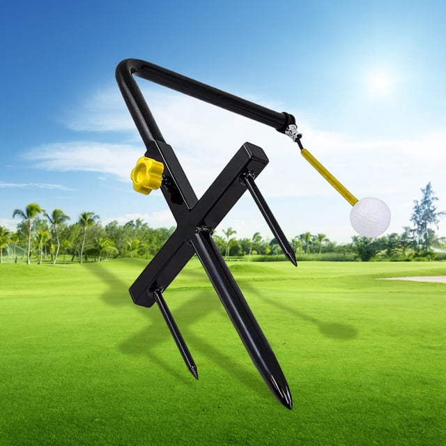 1 colgador de entrenador de Golf oscilante, de entrenamiento multifuncional Accs, dispositivo de almohadilla para golpear, alfombrilla de Metal Amarillo Soledad Entrenador de swing de golf