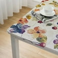thumbnail image 5 of BANET  Elastic Edged Flannel Backed Vinyl Fitted Table Cover - Antique Fruit Pattern - Square white, 5 of 8
