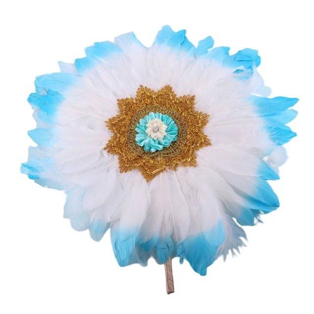 Vintage Feather Hand Fan Velvet Bouquet Ventilador Etapa Nupcial Rendimiento Sunnimix Ventilador de mano vintage