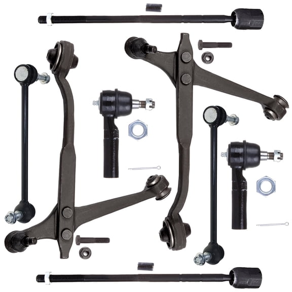 SCITOO 8pcs - (2) K80009 K80011 Front Lower Control Arm And Ball Joint All (4) Inner & Outer Tie Rod End (2) Sway Bar End Link Front Suspension Kit Fit For Ford Windstar 1999-2003 3.8L