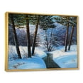 thumbnail image 3 of Designart 'Christmas Forest With Trees and River III' Traditional Framed Canvas Wall Art Print, 3 of 5