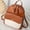 Brown, variant on Lady Small Purse Phone Messenger Shoulders Two-Tone Faux Leather Backpack Stylish Casual Daypack