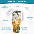 thumbnail image 2 of Yayeee 40oz Stainless Steel Tumbler with Straw and Handle Double-Wall Insulated Travel Water Bottle, Oranges Watercolor, 2 of 8
