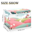 thumbnail image 3 of Foldable Fabric Storage Bin With Handle Collapsible Basket Box Storage With Lid Organizer Sky Green Grass & Flower Fields, 3 of 7