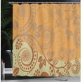 thumbnail image 3 of Ambesonne Swirls Shower Curtain, Curlicue Antique Form Floral, 69"Wx70"L, Marigold Rust Pale Green, 3 of 4