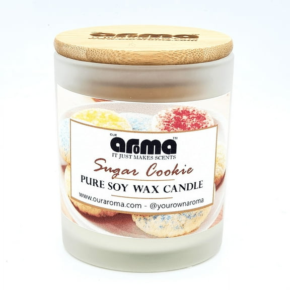 Our Aroma 10 Oz Sugar Cookie 100% Soy Wax Jar Candle