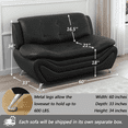 thumbnail image 2 of Caberryne Leather Couch Set,2 Seater Sofa for Living Room Furniture Sets,60" Button Tufted Loveseat for Living Room/Office/Bedroom/Apartment(Black), 2 of 5