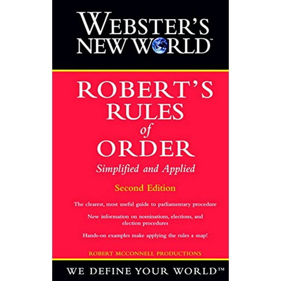 Pre-Owned Webster's New World Robert's Rules of Order Simplified and Applied, 2nd Edition (Paperback) 0764563998 9780764563997