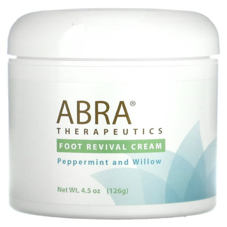Abra Therapeutics Foot Revival Cream, Peppermint and Willow, 4.5 oz (126 g)
