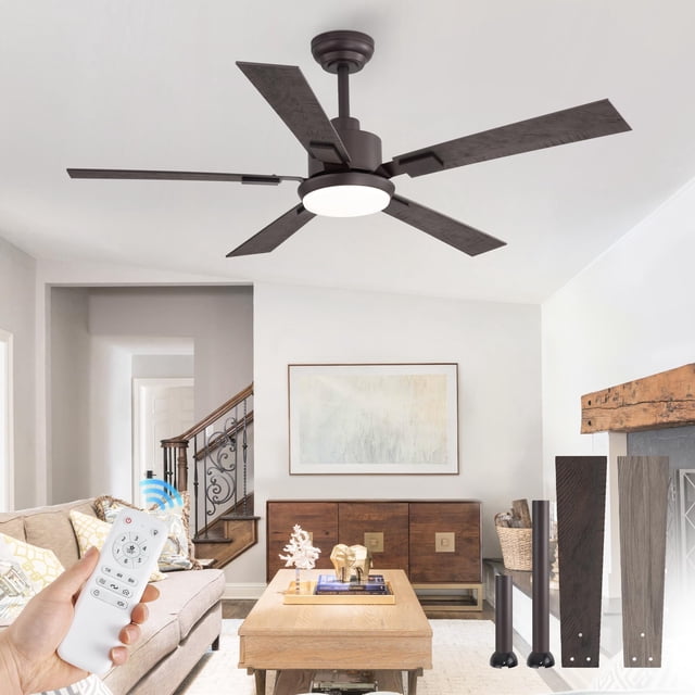 Ventilador de Techo ZMISHIBO 132 cm Bronce Claro con Control Remoto y 6 Velocidades DC