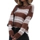 thumbnail image 4 of Suéter A Rayas Con Cuello Redondo Para Mujer, Elegante Suéter A Rayas Para Mujer Fibra De Poliéster De Color Café Transpirable Para El Trabajo Para Ir De Compras ANGGREK FB1711, 4 of 8