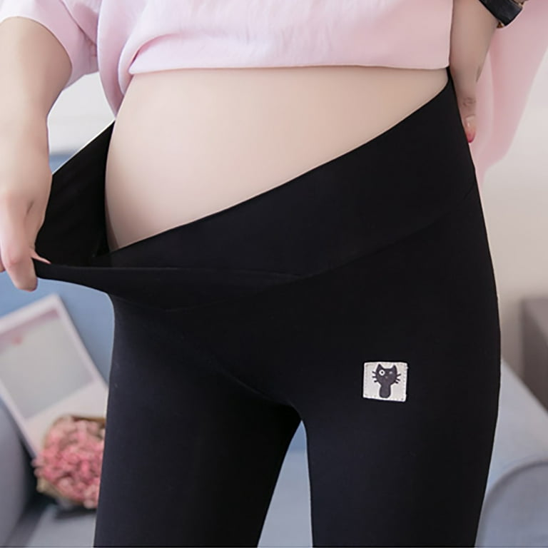 skpabo Maternity Tights Winter Thermal Maternity Leggings Thermal Lined  Maternity Trousers Cotton Maternity Leggings Long Thermal Leggings for
