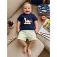 thumbnail image 6 of Cenuakty Baby Boy Back to School Outfits Short Sleeve Dino Embroidery T-Shirt + Shorts Set Toddler Clothes, 6 of 9