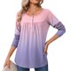thumbnail image 1 of Neewe Women Tops Loose Fit Long Sleeve Round Neck Button T Shirts Business Casual Blouses Dressy Fall Fashion Work Clothes, 1 of 6