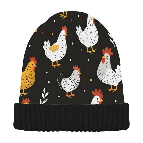 joogoo Cute Chicken Beanie Hats Men Women Cuffed Skull Cap Winter Warm Knit Thick Beanies