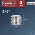 thumbnail image 2 of Uxcell 5pcs Cup Point Hex Socket Set Screws - [3/8"-16x5/16"] 18-8 Stainless Steel Headless Allen Head Grub Set Screw with Hex Key Wrench for Door Handle, Bathroom Fixture & Towel Rack, 2 of 7