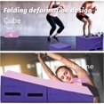 thumbnail image 4 of BestMassage Gymnastics Mat 48x24 Inch Incline Mat Tumbling Folding Gymnastic Tumbling IndoorOutdoor Exercise Home Gym Yoga Handle, Pink, 4 of 8