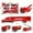 Red, variant on Godderr Kids Die-Cast Fire Truck Vehicles Sets, Alloy Fire Engine Models Kids Boys Girls