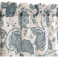 thumbnail image 5 of Curtainking Kitchen Valance 50 x 18 inch Linen Textured Floral Printed Small Window Valance 1 Panel Blue on Beige, 5 of 7
