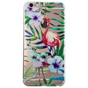 Sunology Exotic iPhone 6 Plus Tropical Flamingo Silicone Transparent Soft Bumper Case Back Cover