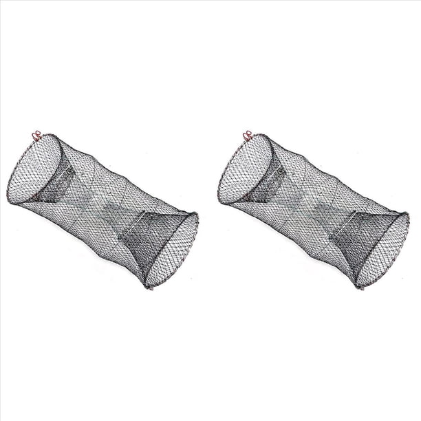 2X Trampa de Cebo de Pesca, Trampas para Cangrejos de Cebo, Jaula de Resorte, Red de Fundición Doblada Portátil, Trampas de Pesca, Accesorios de Pesca con Red