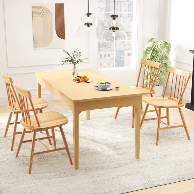 Gymax Dining Chairs Set of 2 Farmhouse Kitchen Chair w/ Rubber