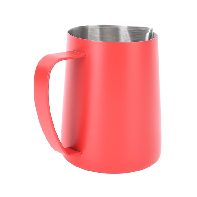 Milk Frothing Pitcher, 480ML Coffee Frothing Cup 304 Stainless Steel Milk Frother Jug Point Mouth Latte Art Pitcher with Inner Scale