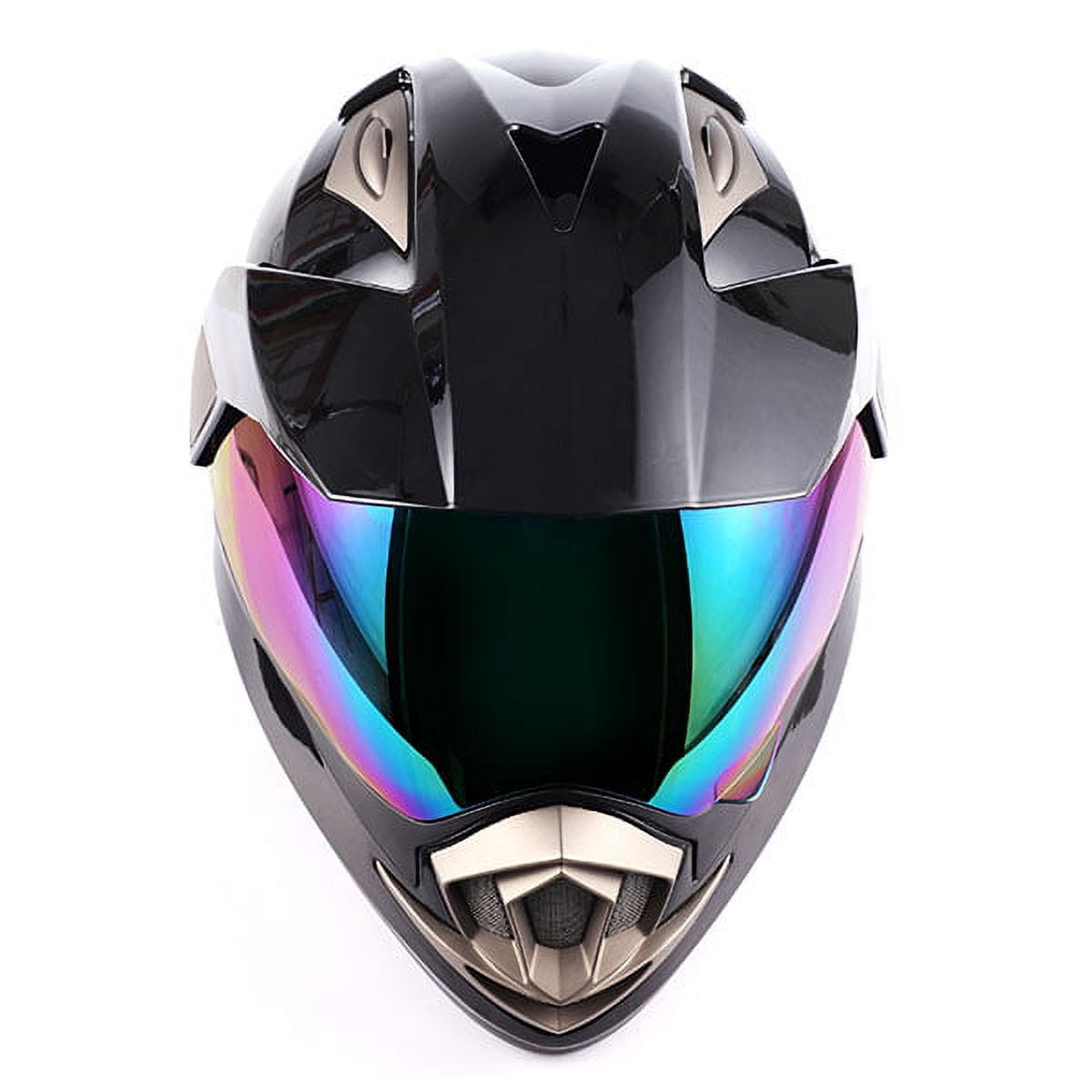 1Storm Dual Sport Helmet Motorcycle Full Face Motocross Off Road Bike HGXP14A Glossy Black