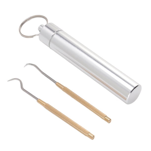 Palillos De Dientes Reutilizables, Juego De Palillos Compactos, Dos Modelos Diferentes, Acero Inoxidable, Portátil, Resistente Al Desgaste Para Aventuras