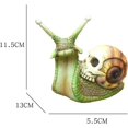 thumbnail image 4 of Escultura de calavera de caracol para Halloween, decoración gótica para el hogar, artesanía de resina, decoración para jardín al aire libre, escultura artística de calavera, adorno para, 4 of 6