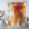 thumbnail image 2 of Burnt Orange Grunge Shower Curtain - Abstract Art with Brushstrokes Oil Painting, Modern Fabric, Includes Hook, Adds a Bold and Artistic Accent to Any Bathroom Decor, 2 of 5