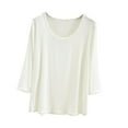 thumbnail image 1 of Birdeem Womens Oversized Summer Solid Color Short Sleeved Round Neck Loose Top, 1 of 12