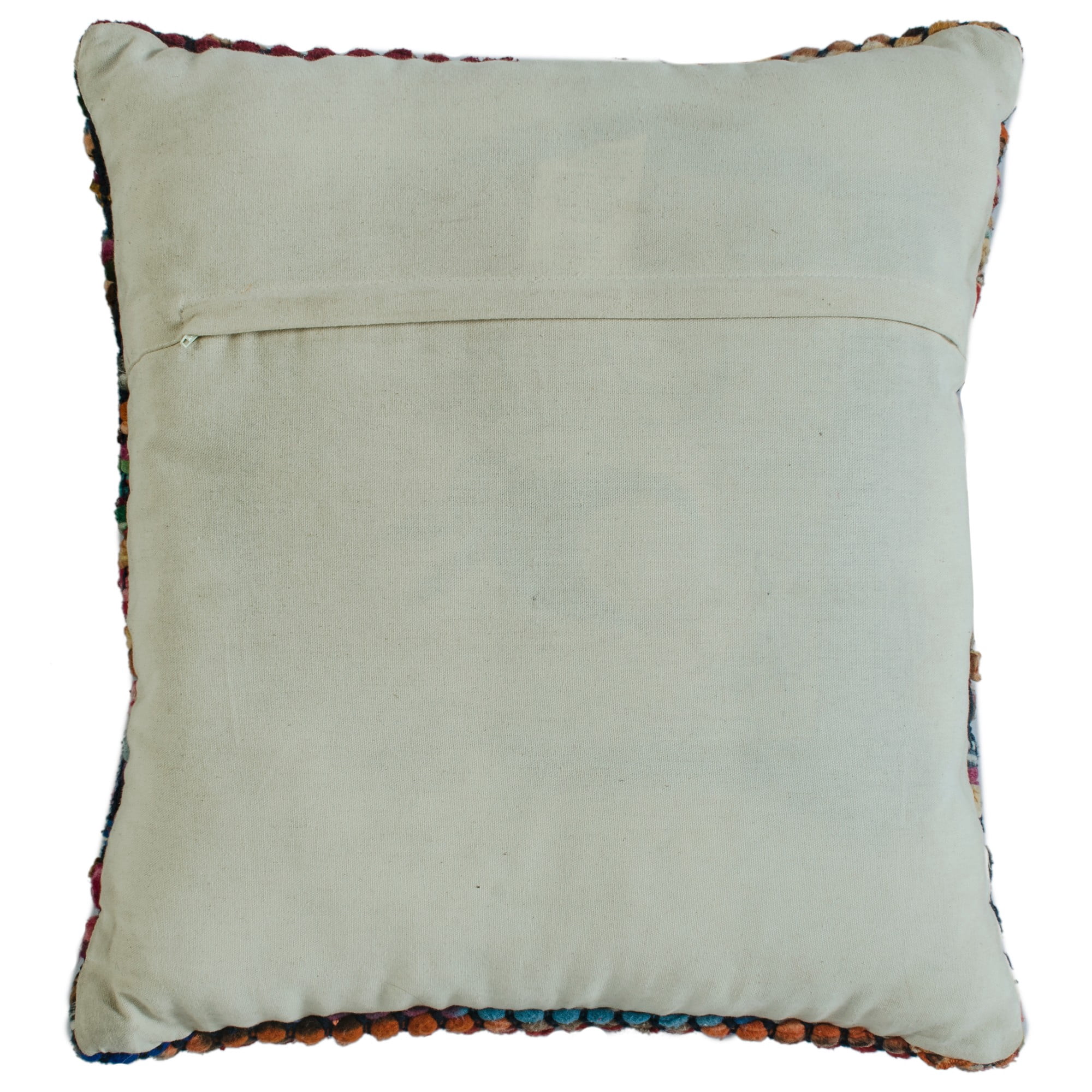 Laddha Home Designs Handwoven Geometric Cotton Throw Pillow Cover - 20" - Multicolored