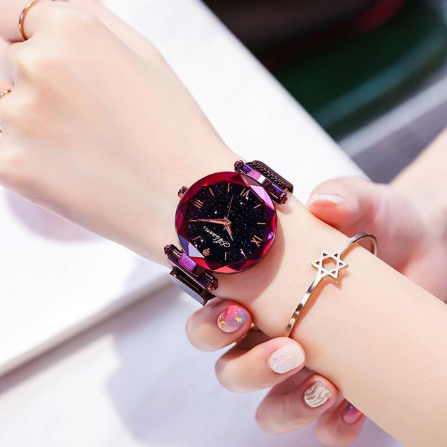 Nuevo reloj de moda para mujer elegante imán de cuarzo reloj de mujer hebilla cielo estrellado número romano reloj de pulsera para mujer regalo Dropshipping Tan Jianjun unisex