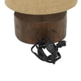 thumbnail image 5 of DecMode 14" Low Profile Dark Brown Table Lamp with Brown Linen Shade, 5 of 15