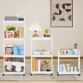 thumbnail image 3 of white 4-tier storage shelves With shelves Garage vertical shelves Suitable for laundry rooms Bathroom, kitchen, Storage room Wardrobe, 3 of 7
