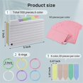 thumbnail image 2 of 300 Pack Index Cards, 3inch X 5inch Ruled Index Cards with Ring, Colored Lined Flash Cards, Both Sid, 2 of 5
