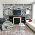 thumbnail image 1 of Home Cal Stone Peel and Stick Wallpaper - Roll Waterproof Self-Adhesive Contact Paper Removable Shelf Paper PVC Wall Paper Covering - Gray(Plastic Scraper Included), 1 of 6