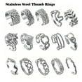 thumbnail image 2 of 1PC Stainless Steel Thumb Rings Ladies Mens Toe Rings Adjustable Open Band Simple Exquisite Womens Ring Style 6-ZV6628M 18mm(Adjustable), 2 of 6