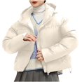 thumbnail image 2 of Black*Friday Sale ChaoHeng Women's Winter Puffer Jackets Women's Solid Color Parka Cotton Jacket,Waterproof Windproof Outdoor Hooded Fleece Lined Long Sleeve Coat, 2 of 4