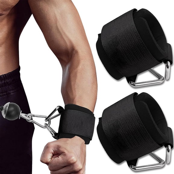 Amaopus 2 Pack Wrist Cuffs for Cable Machines, Adjustable Padded Wrist Straps for Weightlifting, Gym Wrist Straps for Lateral Raises, Tricep Pushdowns & Strength Training