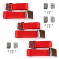 thumbnail image 1 of Jeep Commando 1966-1973 Airplane 2 Point Red Lap Bench Seat Belt Kit with Bracketry - 3 Belts, 1 of 1