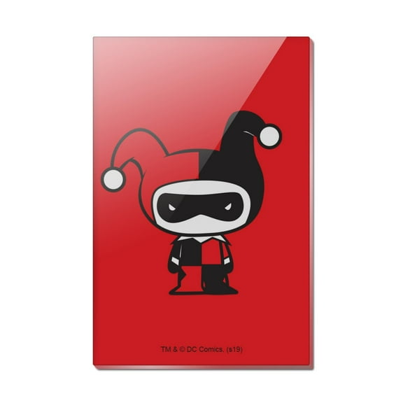 Harley Quinn Cute Chibi Character Rectangle Acrylic Fridge Refrigerator Magnet
