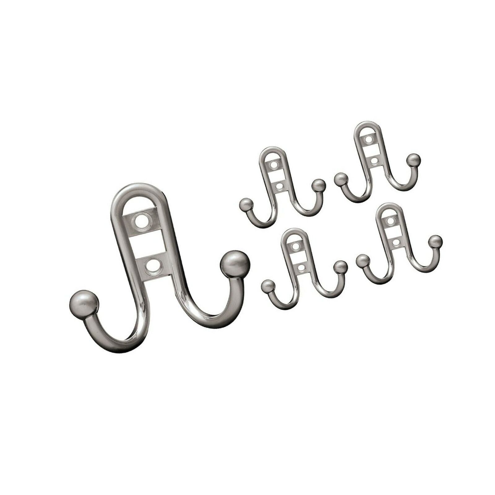 Franklin Brass B46115M-PC-C Double Prong Robe Hook with Ball End 5 Pack Polished Chrome