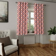 thumbnail image 2 of Ambesonne Ikat Grommet Curtain, Traditional Diamond Line, 50" x 54", Red Blue Beige, 2 of 6