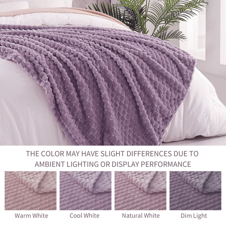 Exclusivo Mezcla King Soft Fleece Blanket, Grayish Purple photo 5